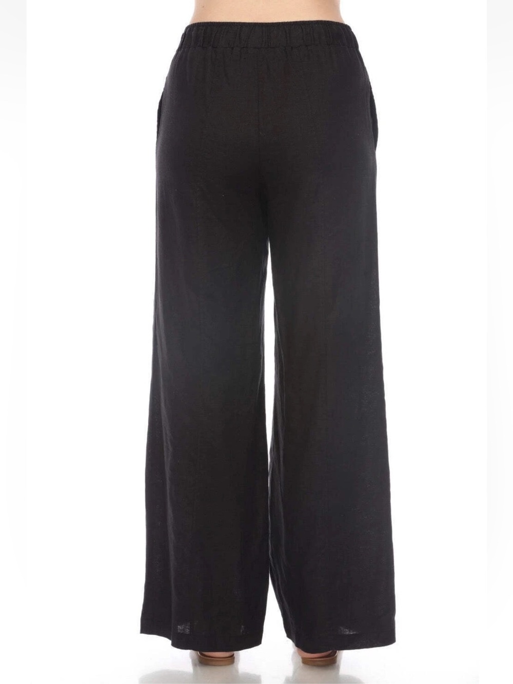 Johnny Was Los Angeles Linen Wide Leg Embroidered Pants Black Size Large - Picture 2 of 10